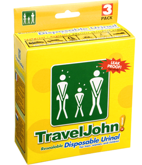 TravelJohn - einnota þvagpokar fyrir bæði kyn
