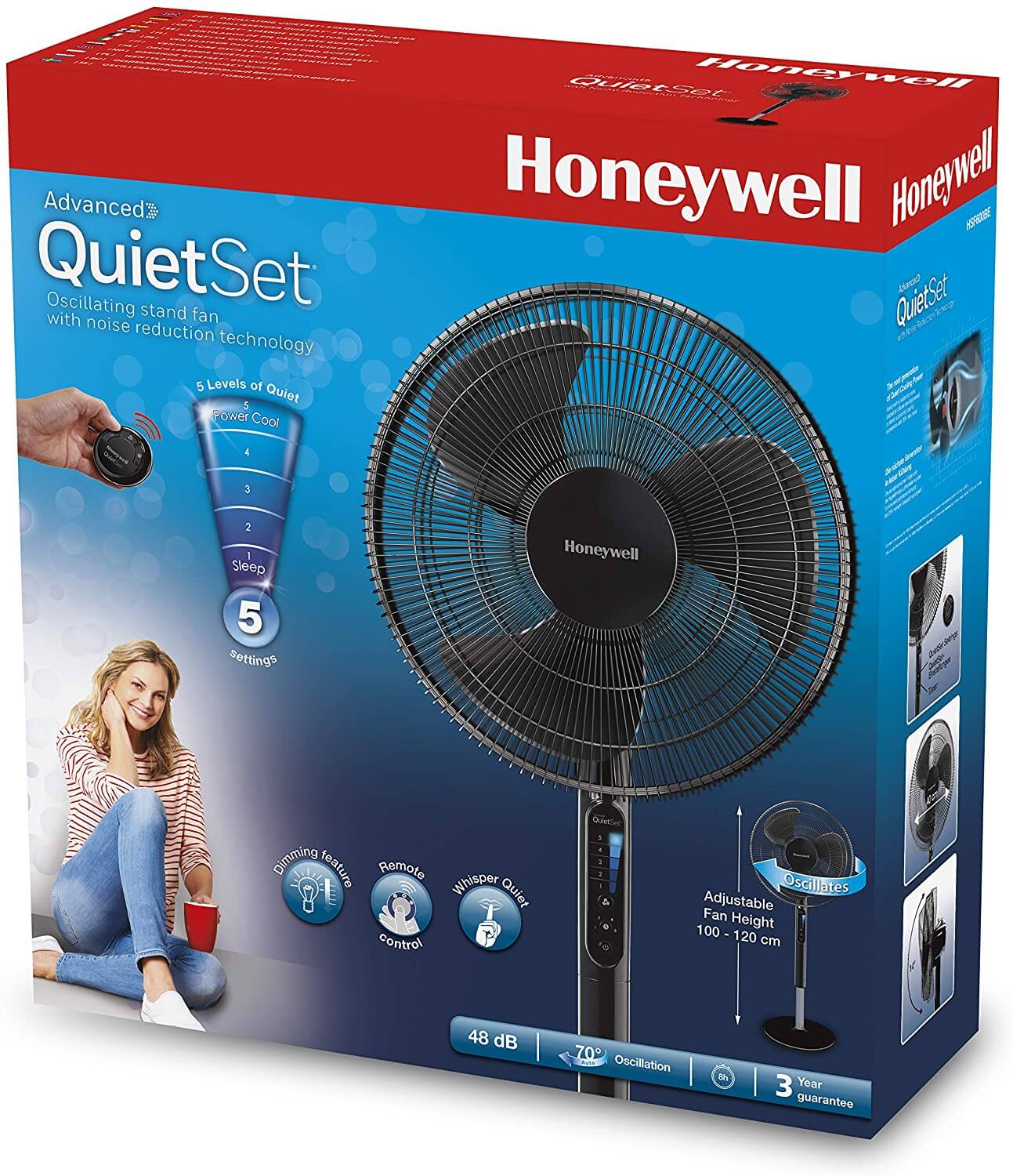 Honeywell QuietSet gólfvifta - svört - Image 7