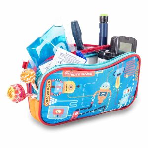 Alternative view of Dia´s Kids - barnataska fyrir insúlín með robotmynstri