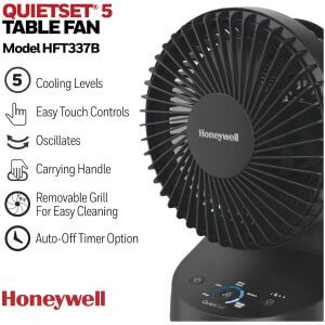 Alternative view of Honeywell QuietSet® 5 borðvifta