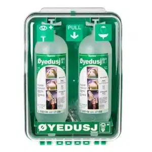 Skápur undir augnskol með 2 flöskum - framhlið