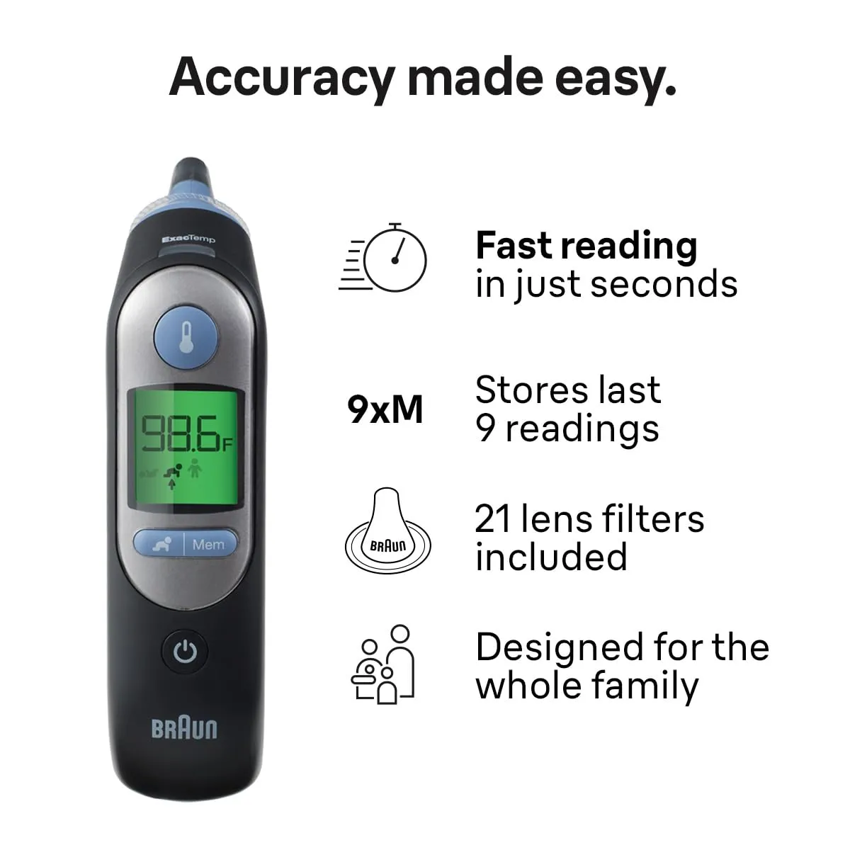 Braun ThermoScan 7+ Connect, eyrnahitamælir, samhæfður Family Care appinu - Image 5